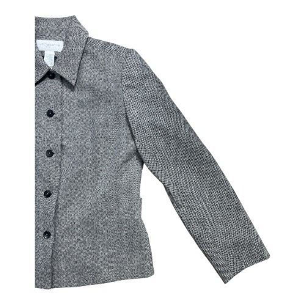 Liz Claiborne Women Grey Tweed Wool Blend Pant Suit Set Size 8 Lined Office - Picture 4 of 14